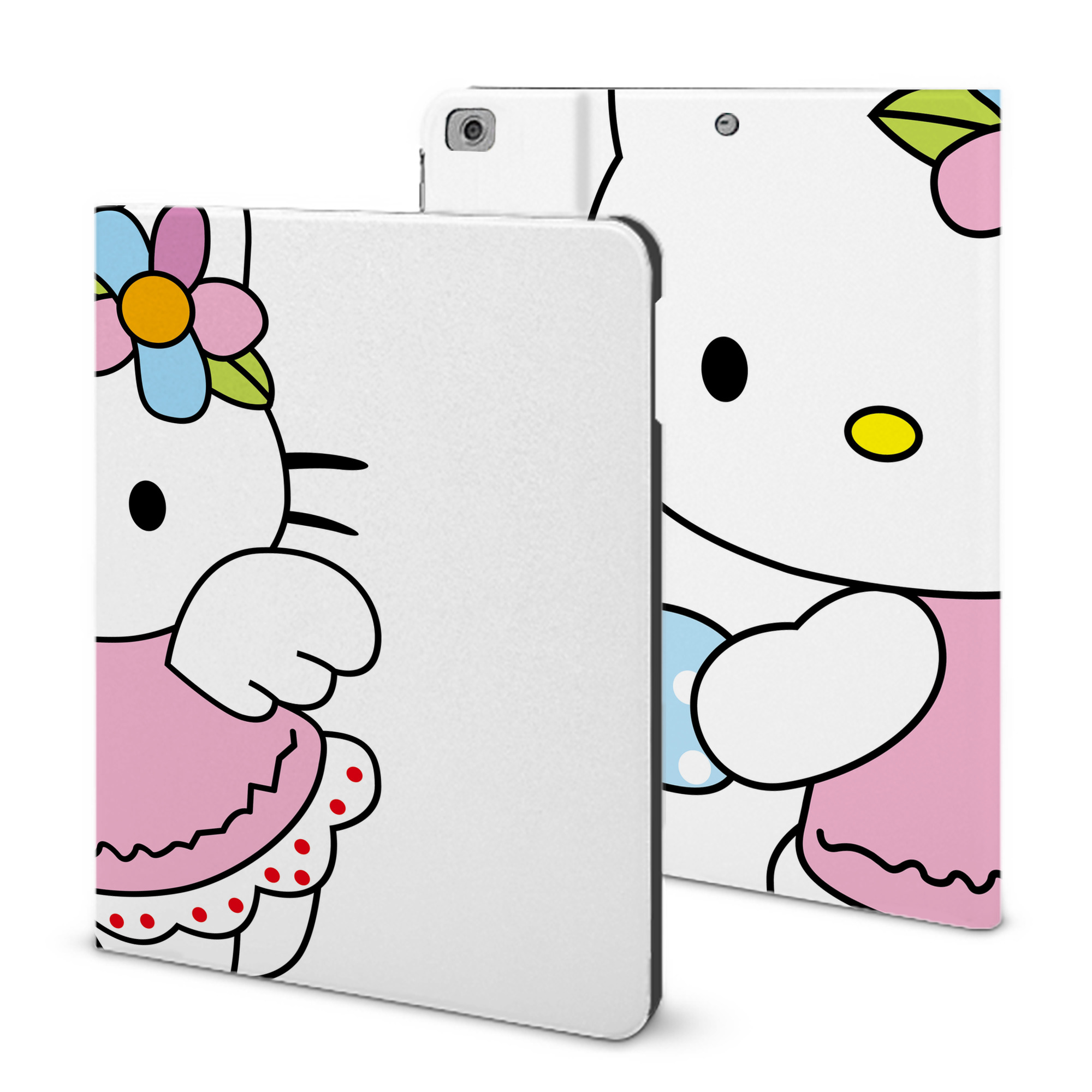（画像用） Hello Kitty ハローキティ IPad ケース ブック型 PUレザー TPU 耐衝撃 軽量 薄型 ペン収納なし 全面保護 IPad 各モデル対応